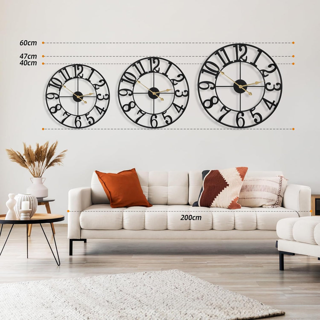 HAITANG 311 Horloge Murale 40 cm Noir