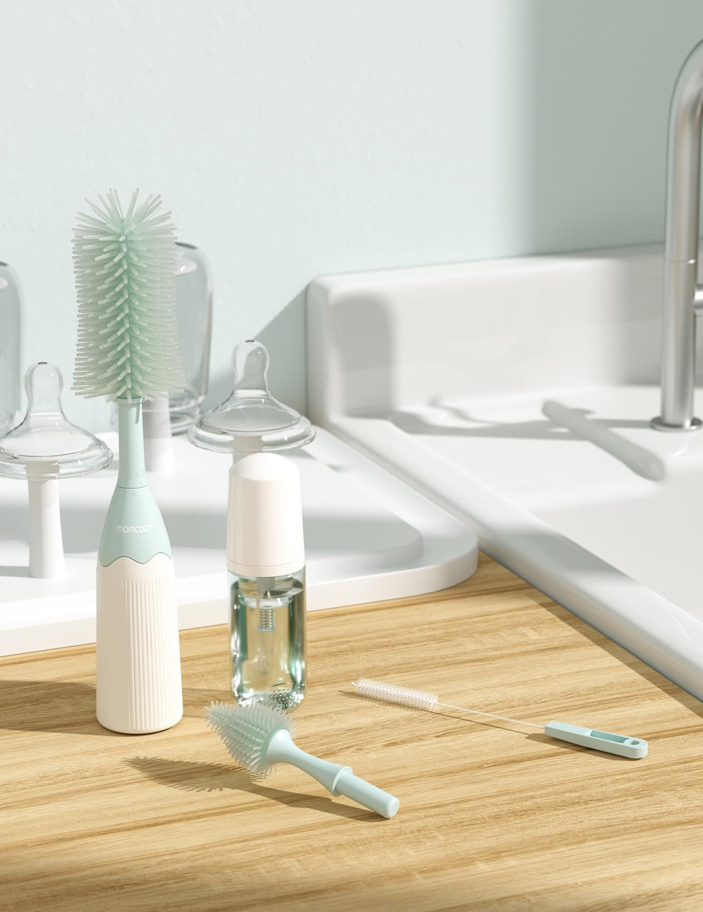 Momcozy Ensemble De Brosses De Nettoyage Pour Bouteilles Moussantes À Pression LS002 Vert 1 Ensemble