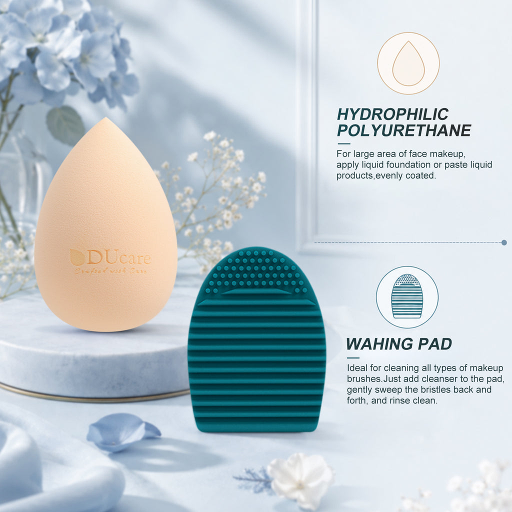 DUcare Coffret Cadeau 17 Pièces Pinceaux de Maquillage Vert Foncé