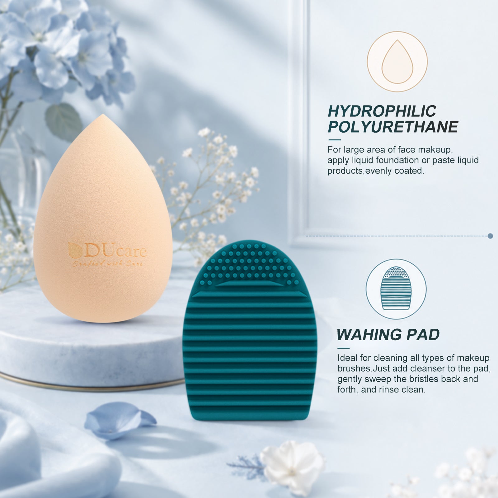 DUcare Coffret Cadeau 17 Pièces Pinceaux de Maquillage Vert Foncé