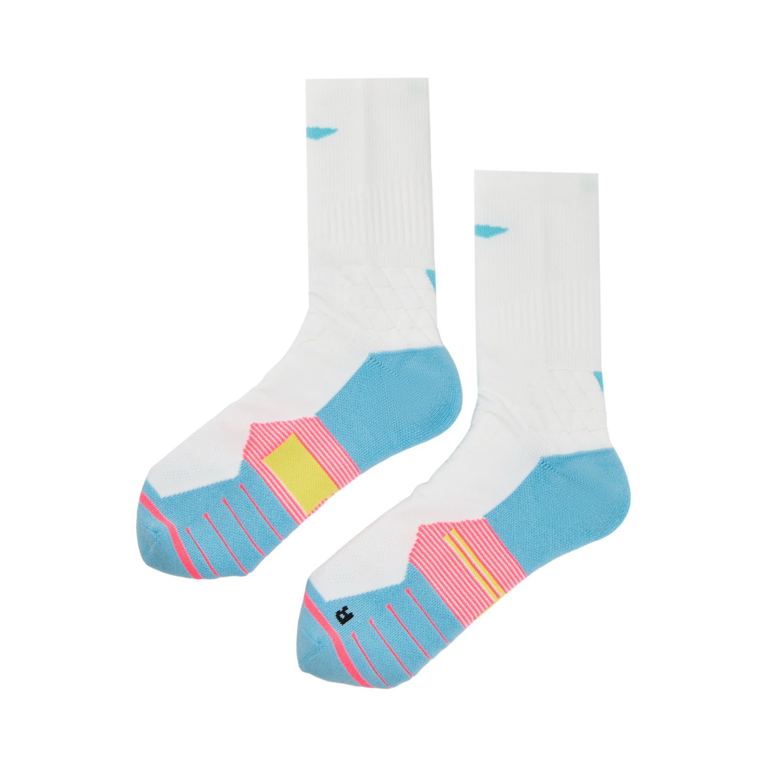 LI-NING Chaussettes mi-longues de basket-ball résistantes, confortables et respirantes blanc/bleu glacier XL