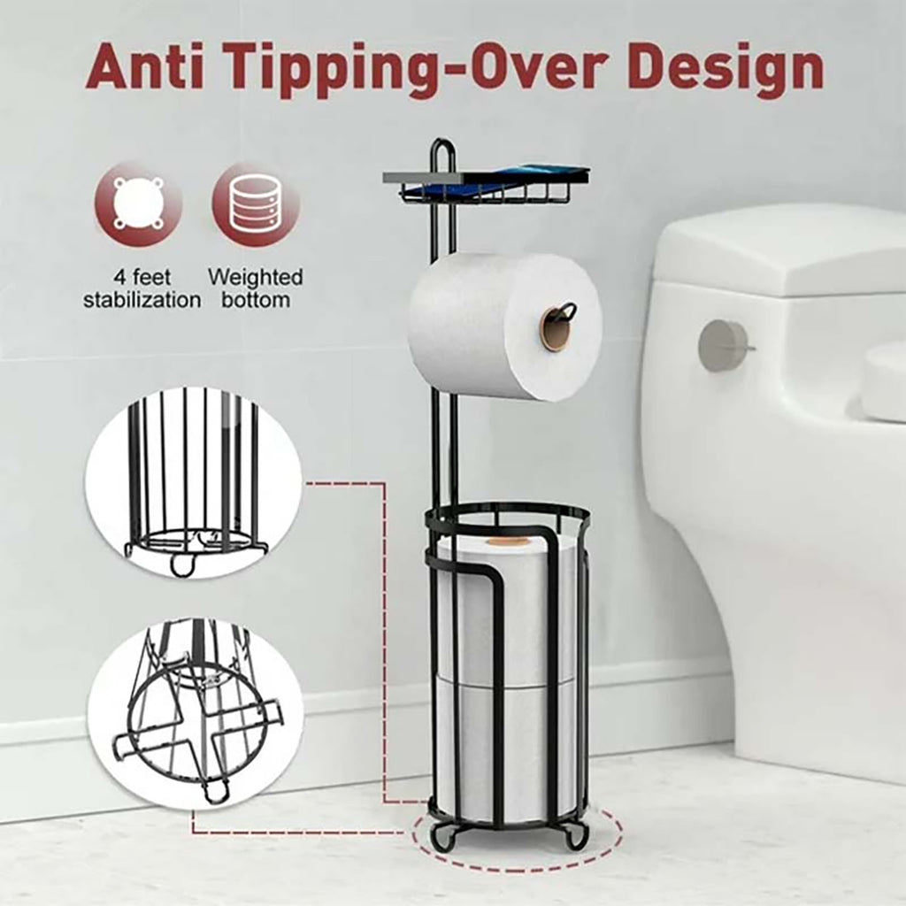 SRD 0237 Lot de 2 porte-essuie-tout à plusieurs niveaux en acier plat sur pied, Soldes du Nouvel An, Meilleures idées cadeaux