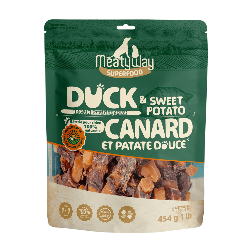 MeatyWay Friandises pour chien au canard et à la patate douce 454 g
