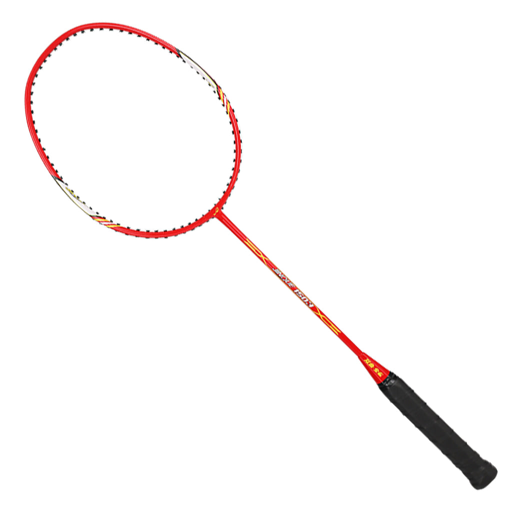 DOUBLE FISH JinQue Lot de 2 raquettes de badminton 1503 en carbone et aluminium - Rouge