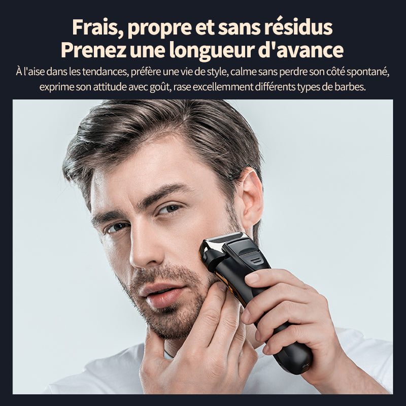 Sparoma Rasoir Électrique pour Hommes – Lames Doubles Flottantes, Affichage Numérique, Rasage à Sec & Humide, Recharge Type-C, Moteur Intelligent, Étanchéité IPX6, FK-608