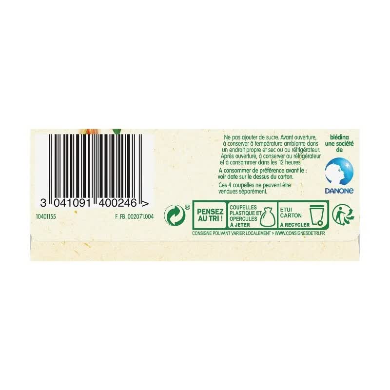BLEDINA Pomme kiwi ananas 8M 4 x 100 g