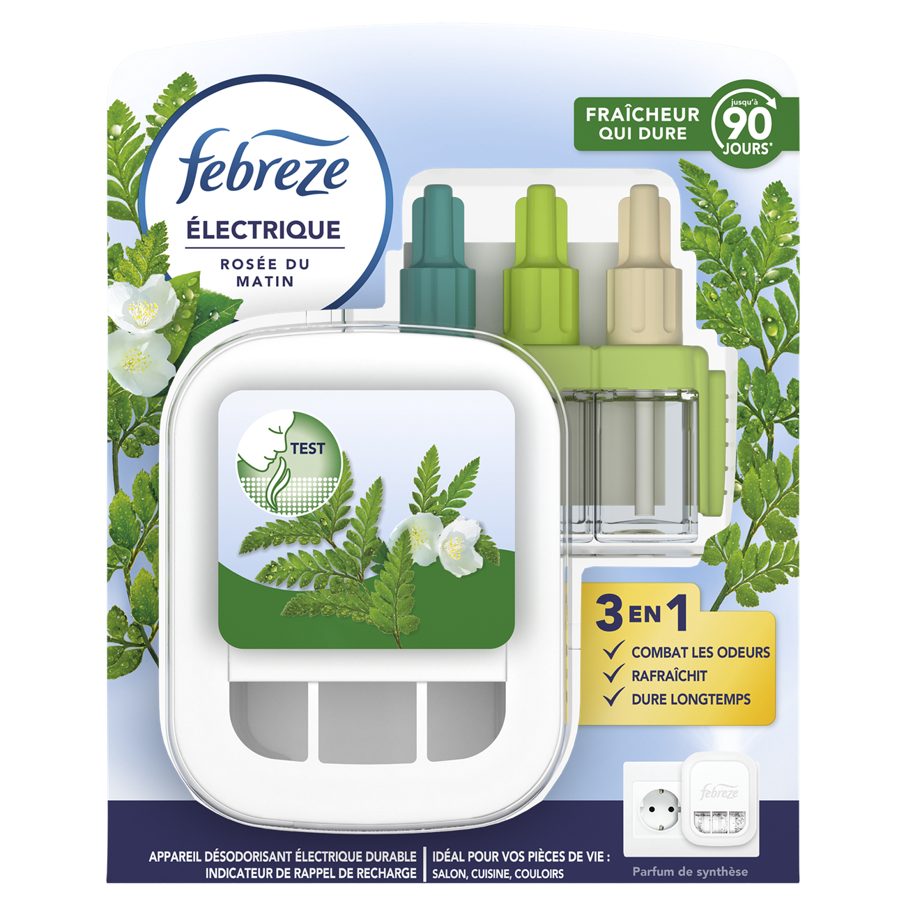 FEBREZE Kit de démarrage désodorisant électrique Rosée du matin