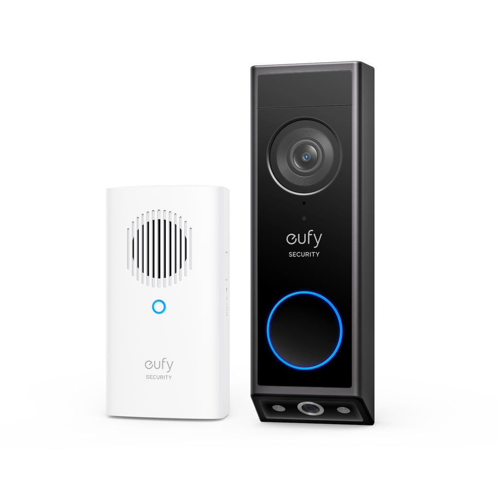 Eufy Security Sonnette Vidéo E340 Avec Sonnette Caméra à Double Objectif Vision 2K Full HD et Vision Nocturne Couleur Sonnette Sans Fil et Stockage Local Extensible Jusqu'à 128 Go
