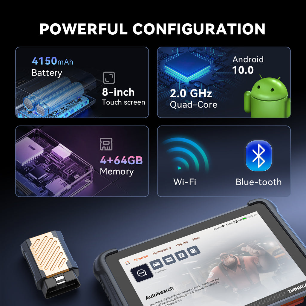 THINKCAR ThinkScan 689BT OBD2 outil de diagnostic pour voiture avec 34+ fonctions de réinitialisation et diagnostic complet du système