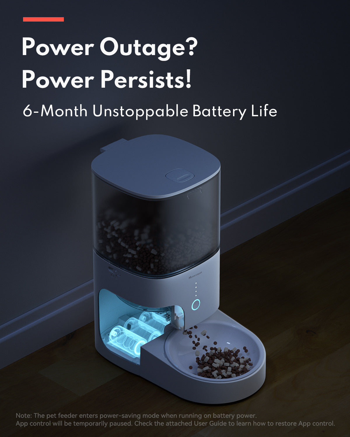 Homerunpet Distributeur automatique de nourriture pour animaux - Bol en acier inoxydable 304 - Contrôlé par application - Autonomie de batterie 6 mois - Triple verrouillage fraîcheur - Capacité 4 L