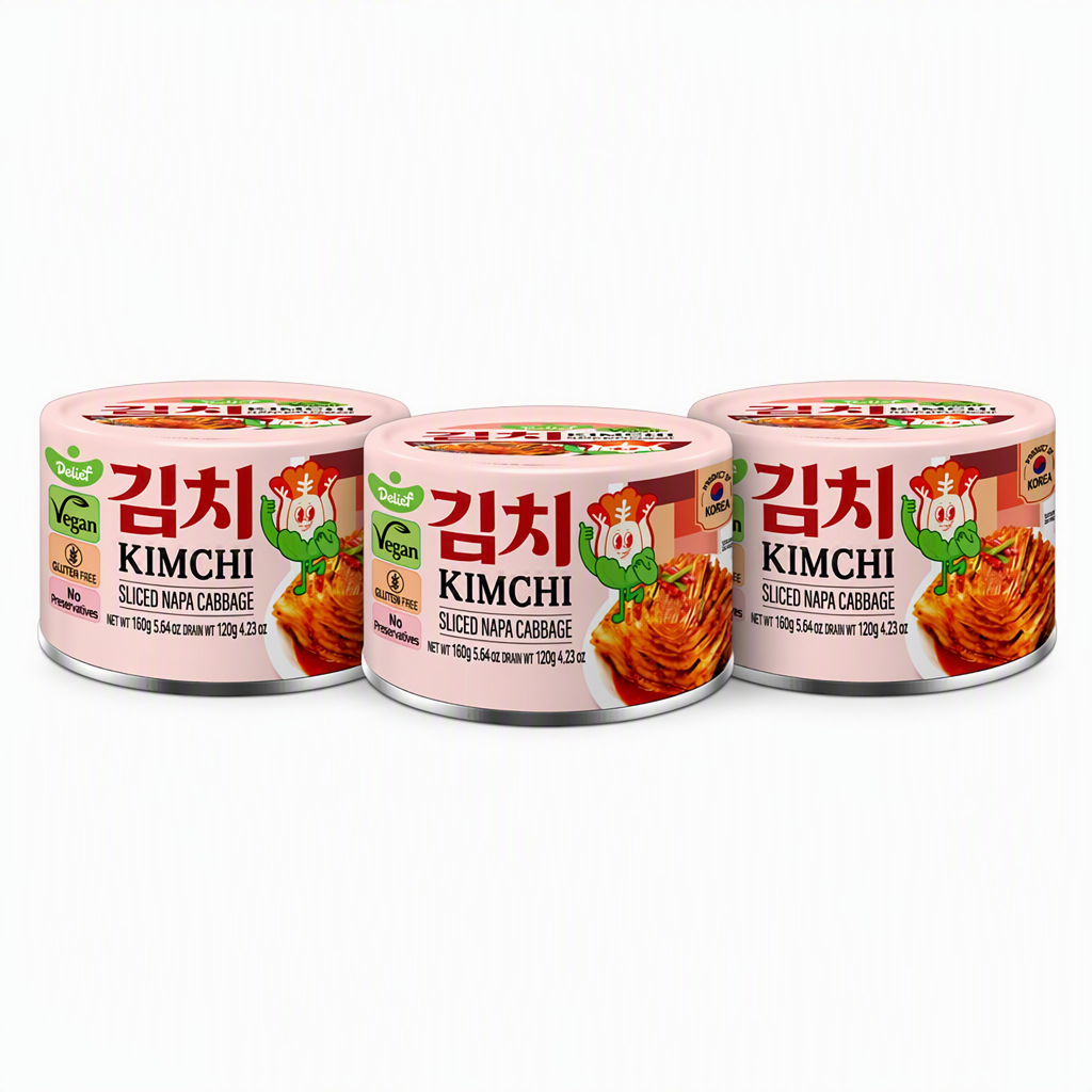 Delief Kimchi de Chou Chinois en Tranches en Conserve - 160 g (Lot de 3)