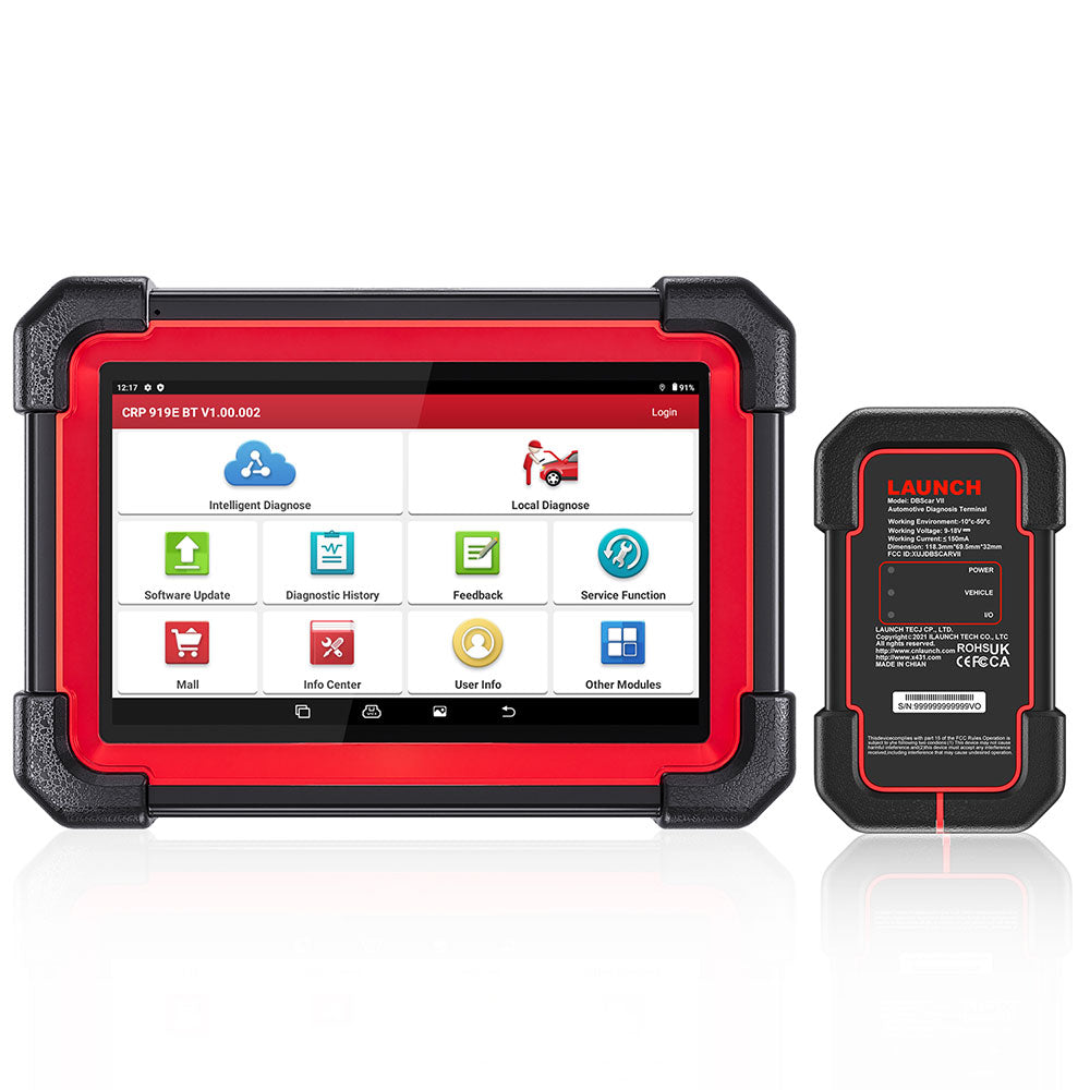 LAUNCH X431 CRP919E BT Outil de diagnostic automobile avec scanner OBD/OBD2, tous systèmes, CAN-FD/DOIP, tests actifs et 31 réinitialisations ECU