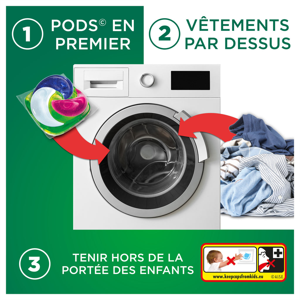 Ariel PODS® Grandiose Couleurs éclatantes 33 Doses Fabriqué en France