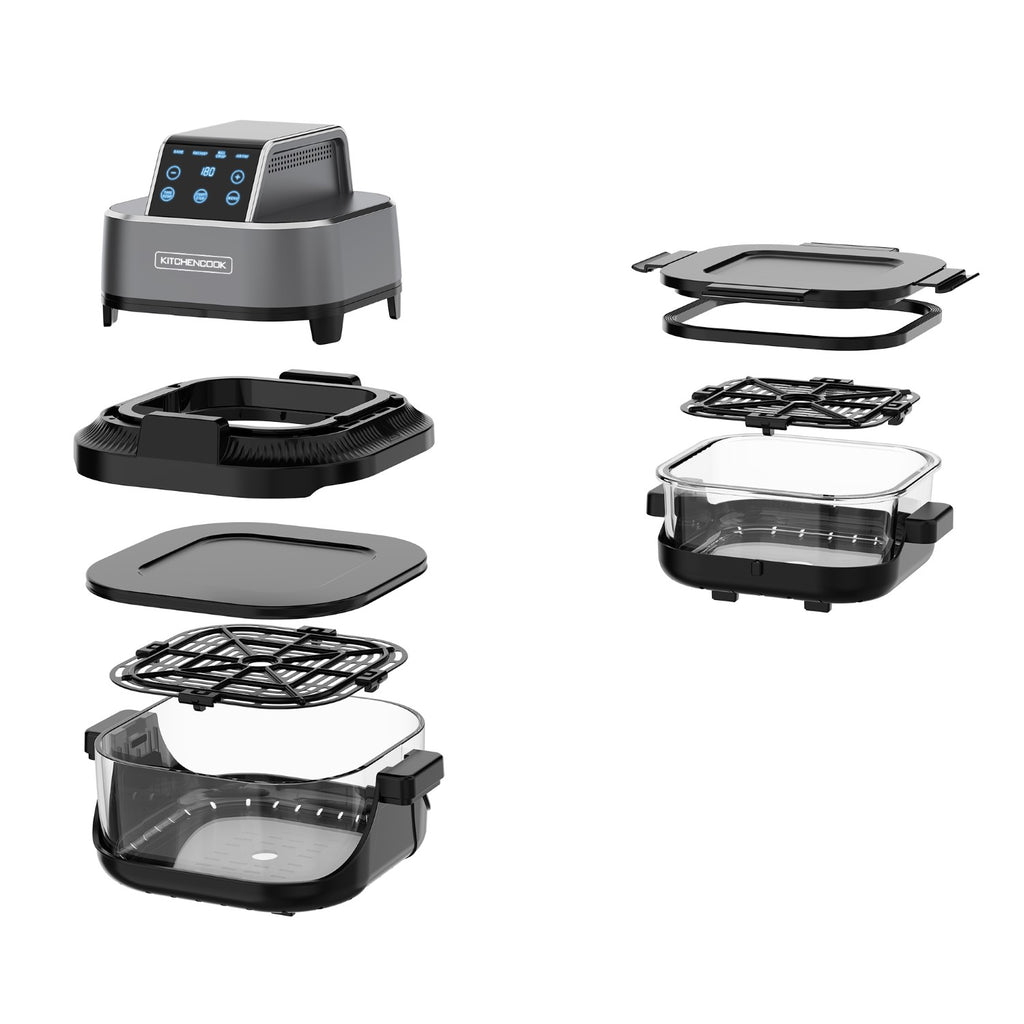 KitchenCook CRISPX Friteuse à air panoramique avec bols en verre