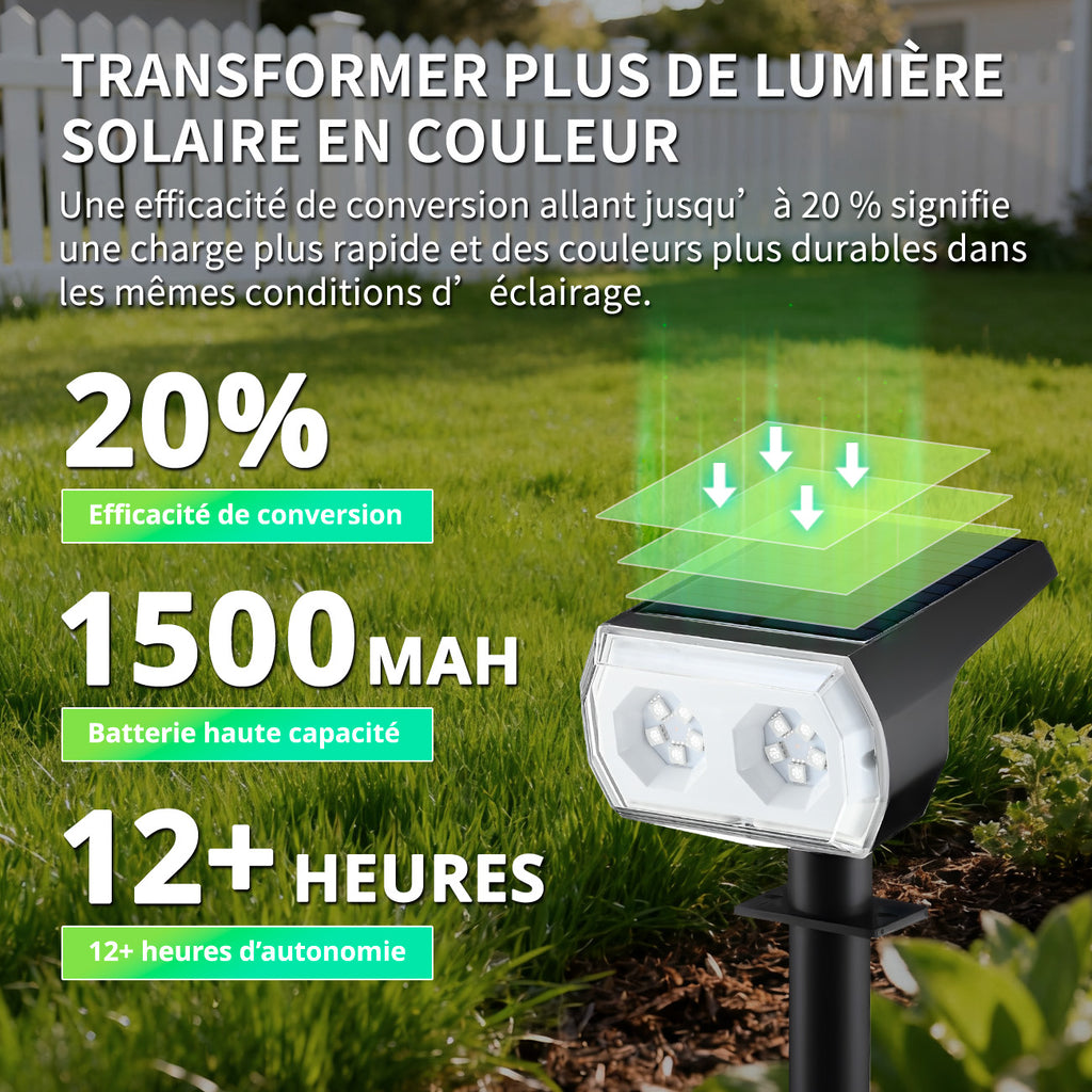 VIVREAL CPD-10 Lot de 2 lampes solaires 48 LED RGB en ABS