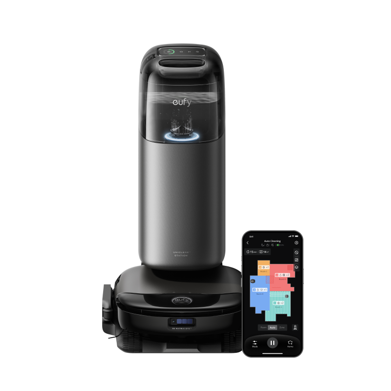 eufy S1 Pro Aspirateur robot laveur tout-en-un, serpillière toujours propre et nettoyage par ozonisation écologique, 8000 Pa, levage automatique de la serpillière