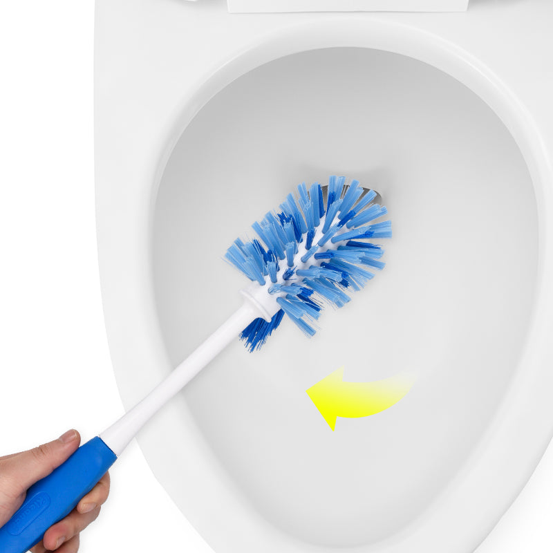 Kleaner Brosse à main bleue 36 cm avec poils 29 mm et manche en caoutchouc TPR, Récurage intensif