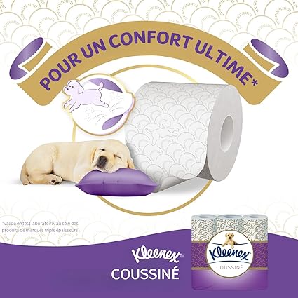 Kleenex Papier Toilette Doublé, Doux Air-Cushion, 6 Rouleaux
