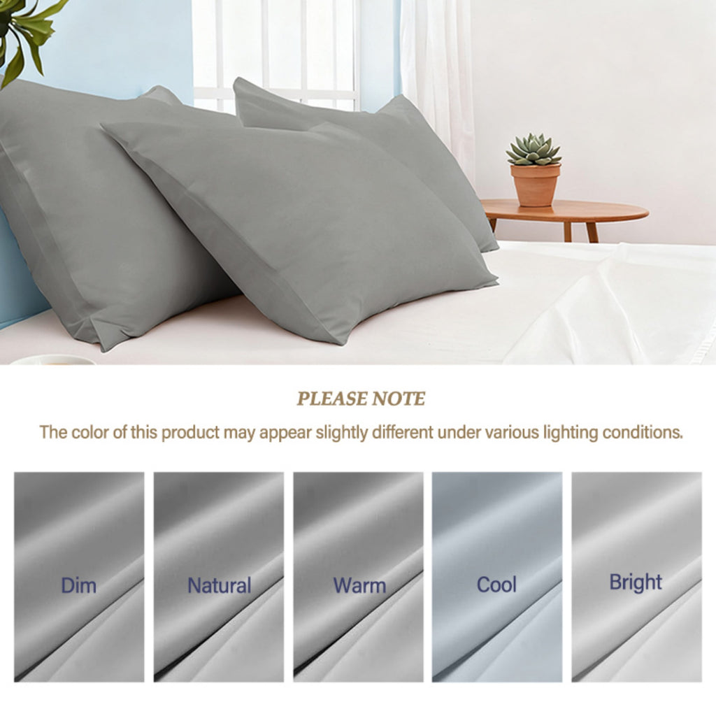 LeBonsoir Basics Lot de 2 taies d’oreiller en microfibre douce avec fermeture enveloppe gris clair - 65 x 65 cm