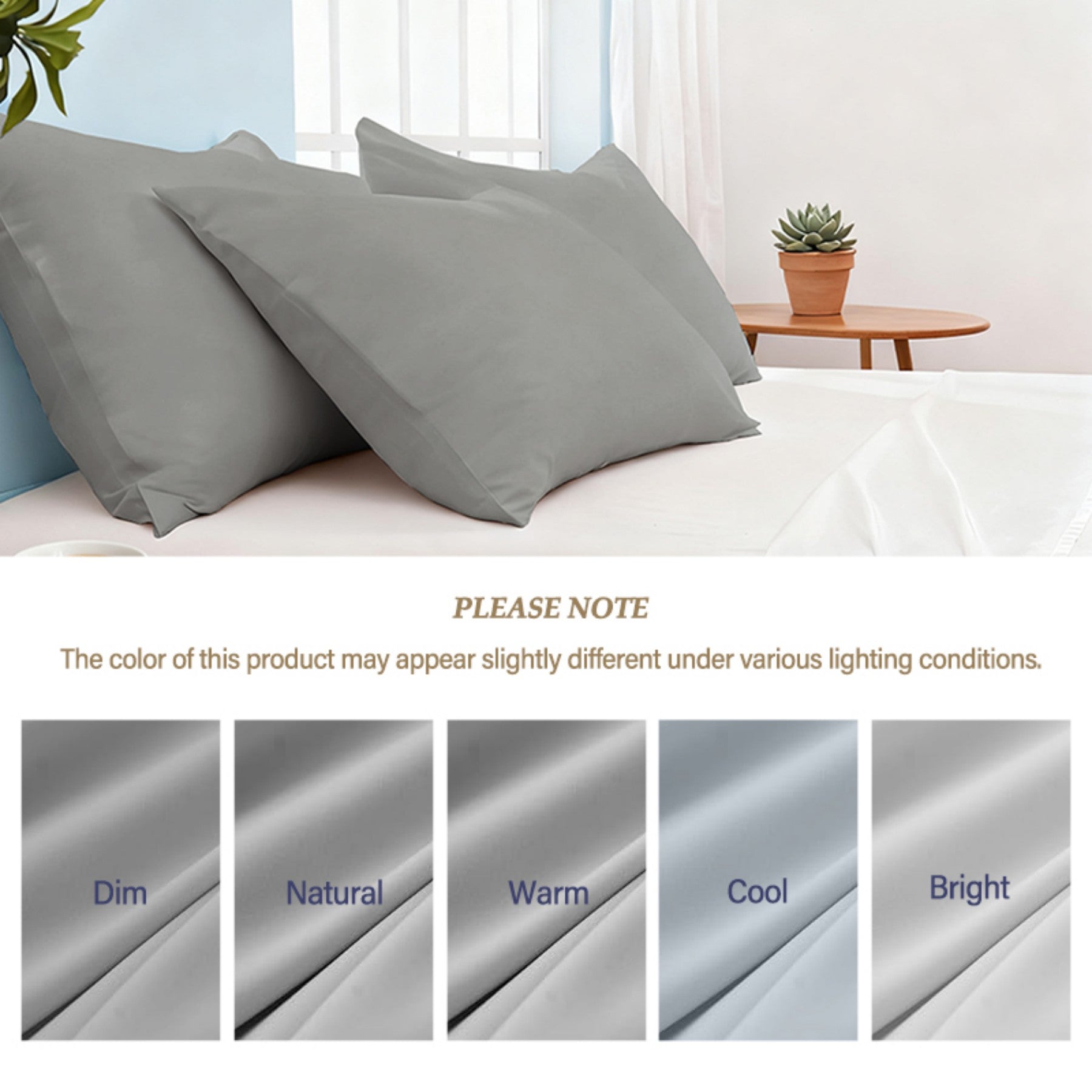 LeBonsoir Basics Lot de 2 taies d’oreiller en microfibre douce avec fermeture enveloppe gris clair - 65 x 65 cm