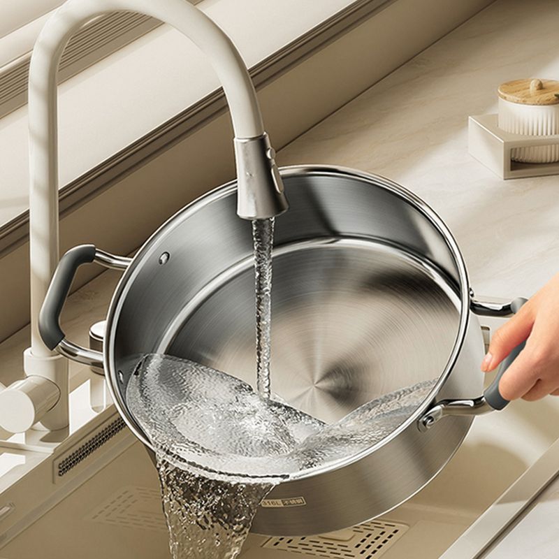 Maxcook Marmite 30 cm, Marmite de cuisson en acier inoxydable 316 L, Fond composite multicouche, Avec couvercle en verre et doubles poignées résistantes à la chaleur, Compatible avec les plaques à induction et à gaz, Marmite à soupe grande capacité M