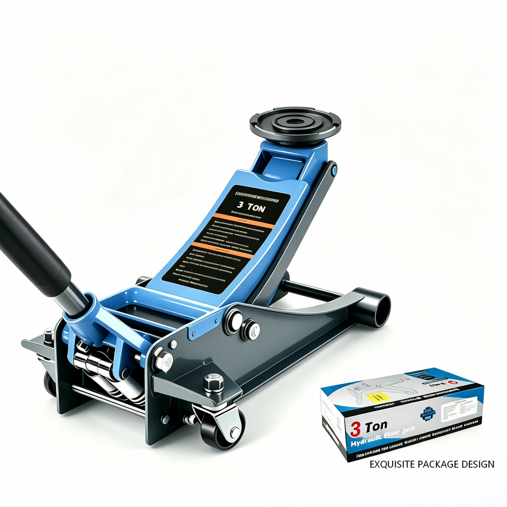 LARBANKE Cric rouleur hydraulique bas pour voiture 3 tonnes, Construction durable en aluminium et acier, Cric rouleur avec système à double pompe pour levage rapide, Capacité 6600 lb