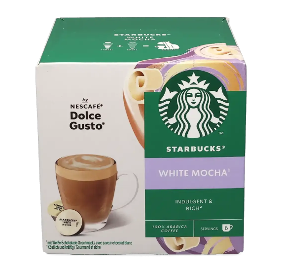 STARBUCKS Capsules de Café Mocha White Mocha compatible DOLCE GUSTO x12 123g