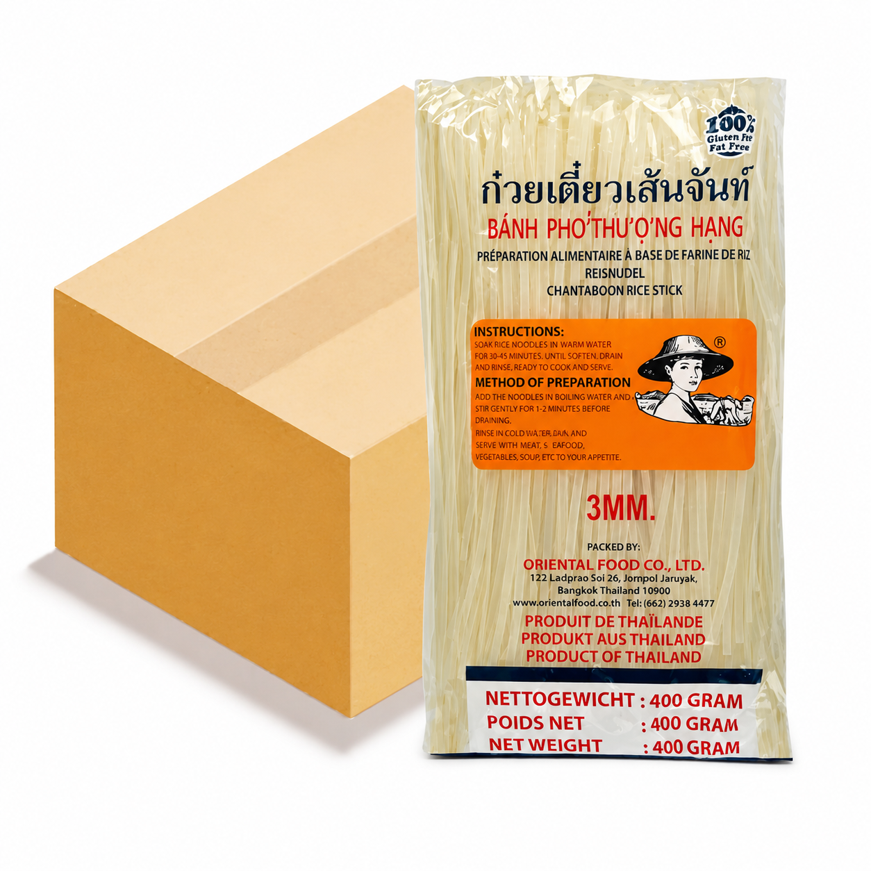 Farmer Brand Nouilles de riz 3 mm - 34 x 400 g