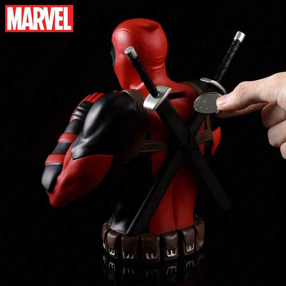 Tirelire Marvel Deadpool Officielle 3D en PVC Étanche et Antichoc – Figurine de Collection Décoration Maison, Boîte à Monnaie et Organisateur de Bureau, Idée Cadeau