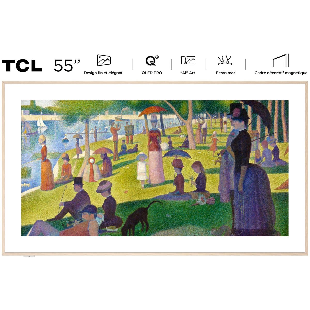 TCL QLED Pro 55A300W NXTVISION 55" 4K UHD TV LED en aluminium brossé