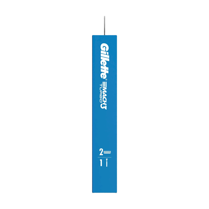 Gillette Mach 3 Turbo Rasoir pour hommes avec 2 lames de rechange, Gris