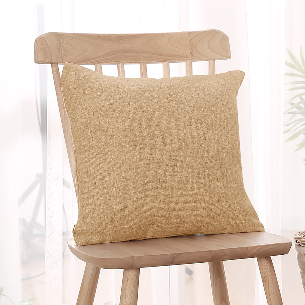 Deconovo housse de coussin en tissu aspect lin, coloris orange, 45 x 45 cm, 1 pièce