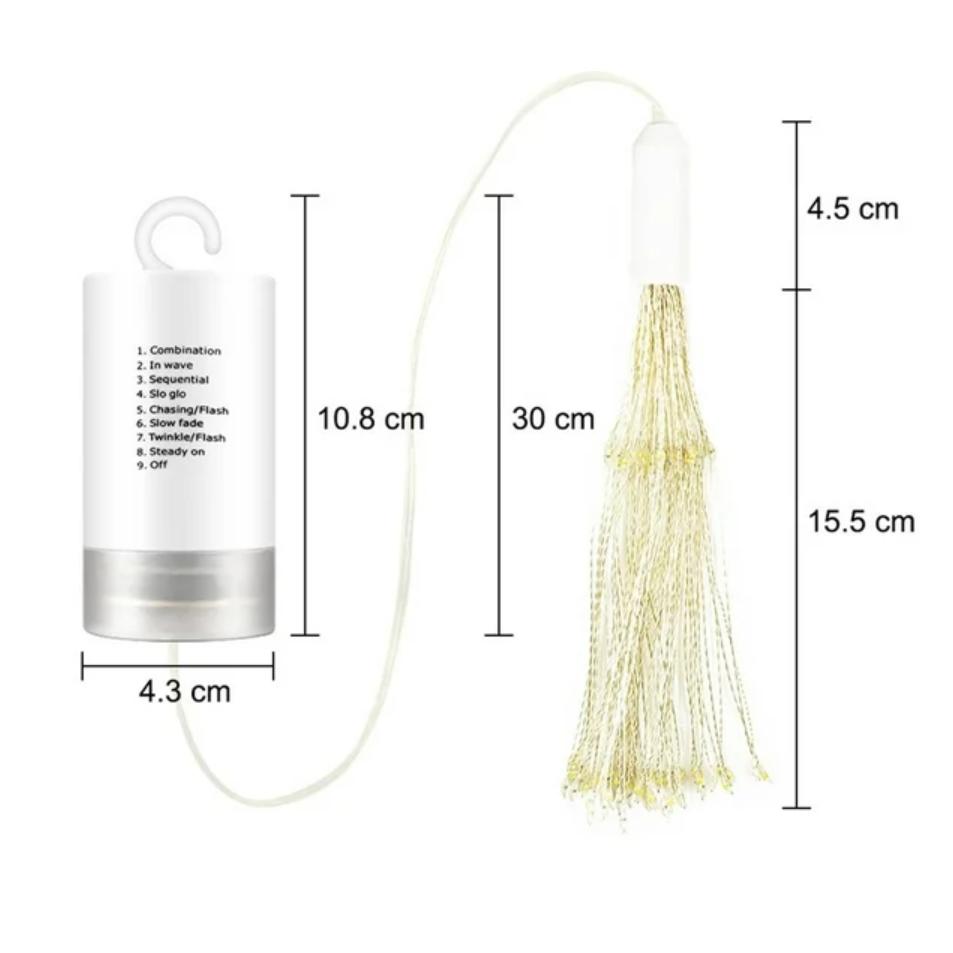 M.TK Suspension lumineuse LED Starburst, lampe feu d'artifice, 90 LED, blanc froid, fonctionne sur piles, pour Noël, extérieur, terrasse, jardin