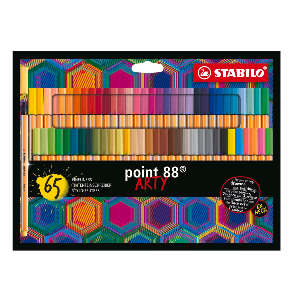 STABILO Pen 88 Feutre à pointe fine ARTY, Pochette carton de 65 couleurs /Arts et loisirs créatifs