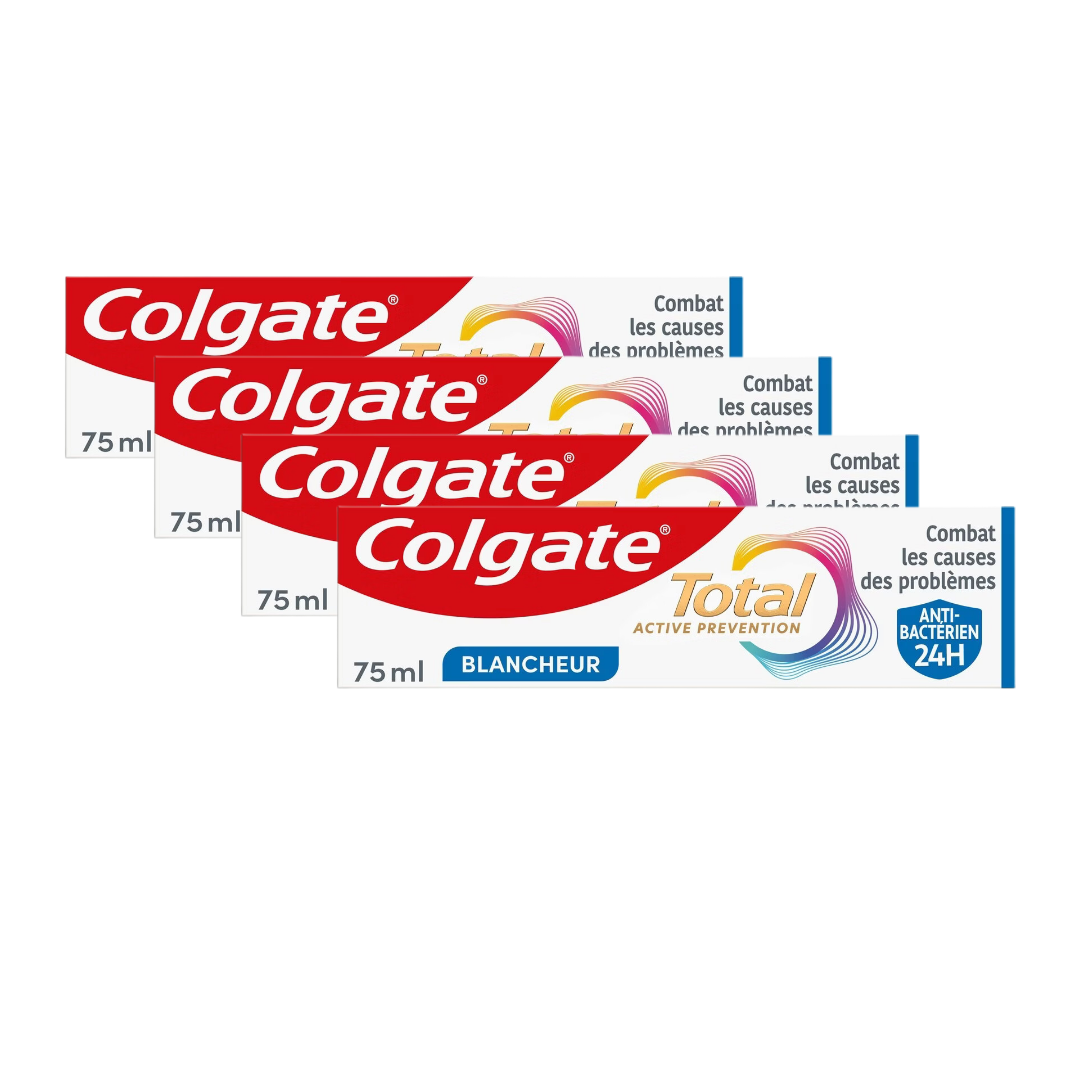 Colgate Total Active Prevention Shine Toothpaste 75 ml - Pack of 4 (4 x 75ml = 4 tubes)