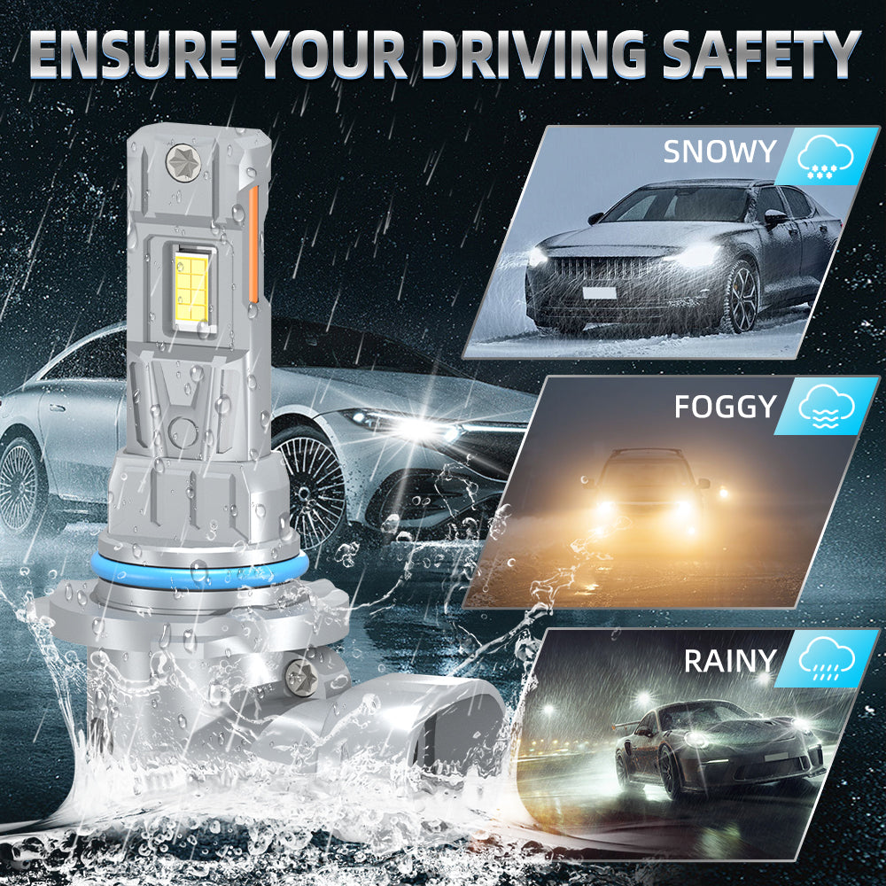 Roadsun 9006/HB4 ampoule de phare, lumière blanc froid ultra lumineuse 6000K, format mini 1:1, installation directe, durée de vie ultra-longue de 70000+ heures