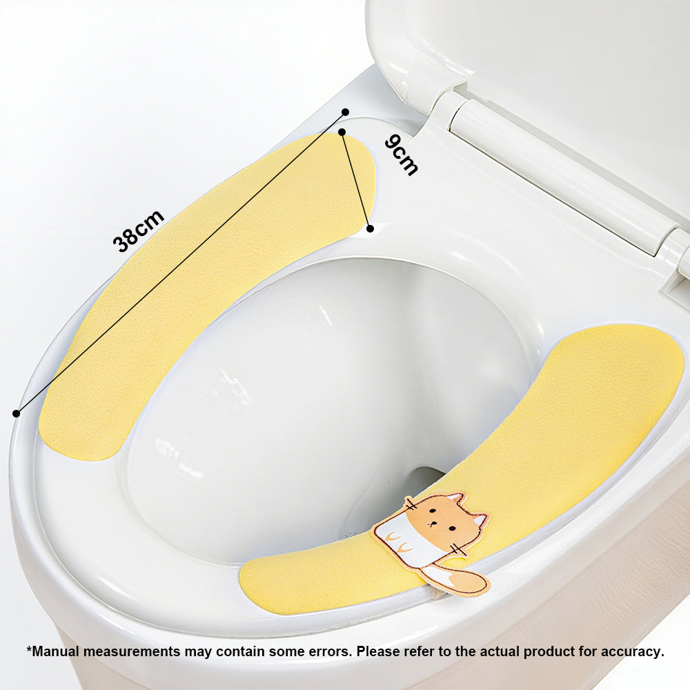 SNSP Lot de 4 paires de coussins de siège de toilette adhésifs, lavables, avec poignée et autocollants