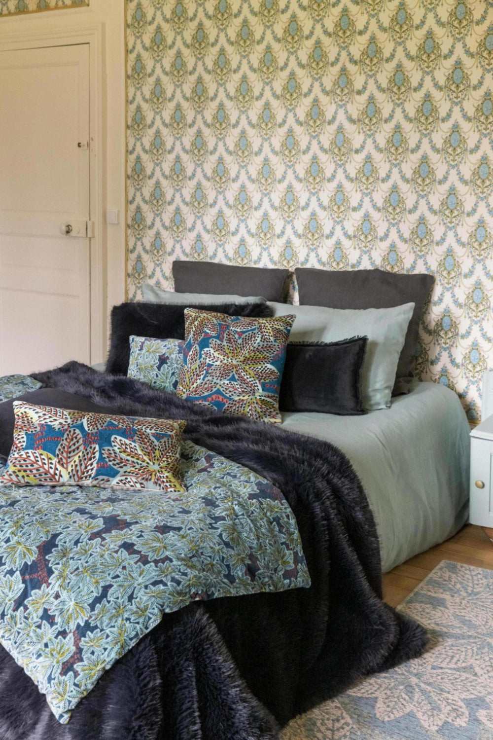 Vivaraise Housse de coussin recyclée NOLAN CAVIAR 40*65