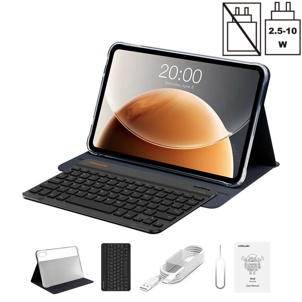 Teclast T65 : écran 13,4" 120 Hz, Android 16, processeur 2,2 GHz, 20 Go RAM (8+12 Go virt.) + 128 Go, double SIM 4G + Wi-Fi 5G, Widevine L1, 13 MP, BT5.0, GPS, housse + clavier BT.