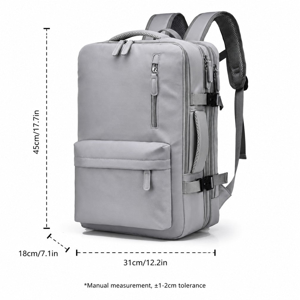 Sac à dos de voyage professionnel extensible, sac à dos résistant à l'eau pour ordinateur portable 15,6 pouces avec port de charge USB externe, sac de jour décontracté à multiples poches pour