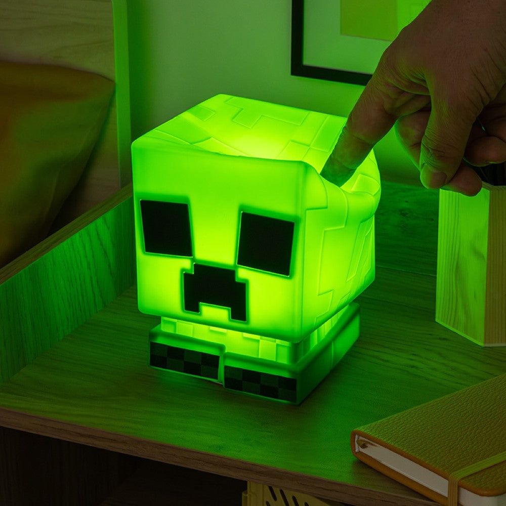 MINECRAFT Creeper SquishyGlo Lampe en Silicone Rechargeable - sous Licence Officielle - Changement de Couleur