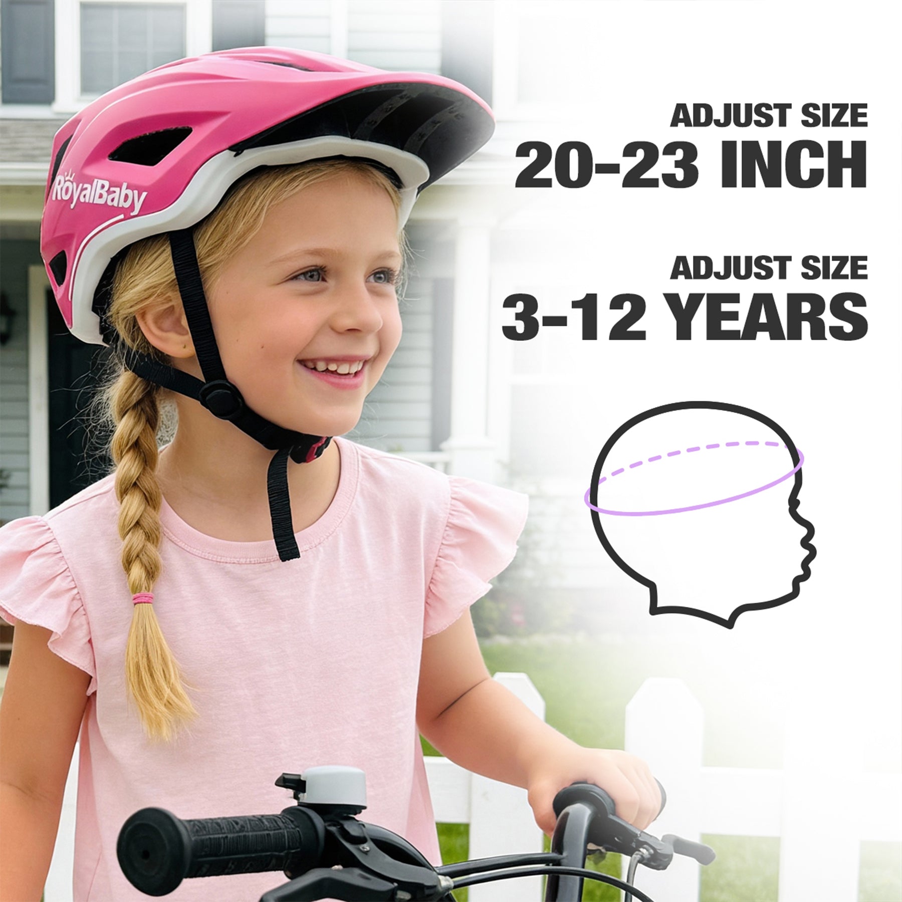 RoyalBaby Casque intégral, Rose, Poids net 0,75 kg