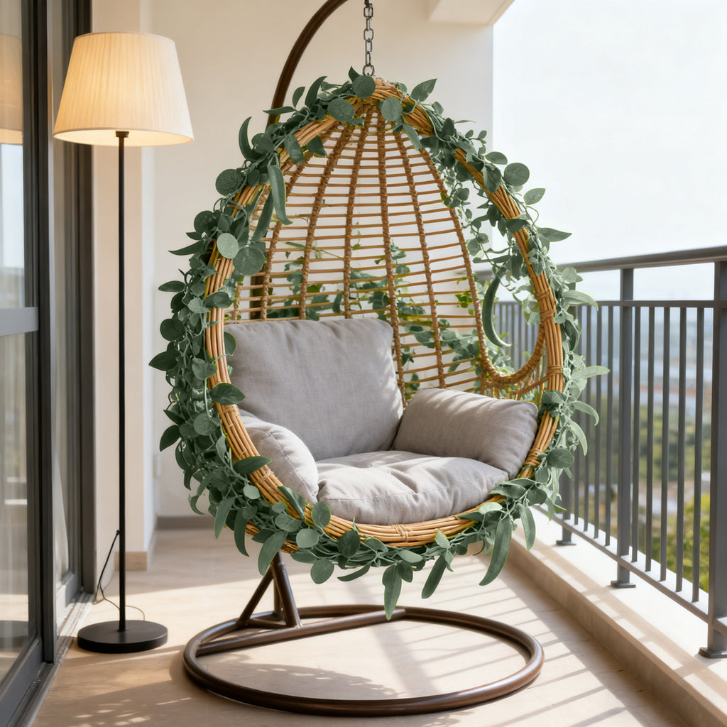 Wei's moment 2 pièces 6,5 ft Guirlande d'eucalyptus artificiel avec feuilles de saule Vignes de verdure suspendues artificielles Ruban de table Guirlande pour arche de fond de scène de mariage Décoration murale