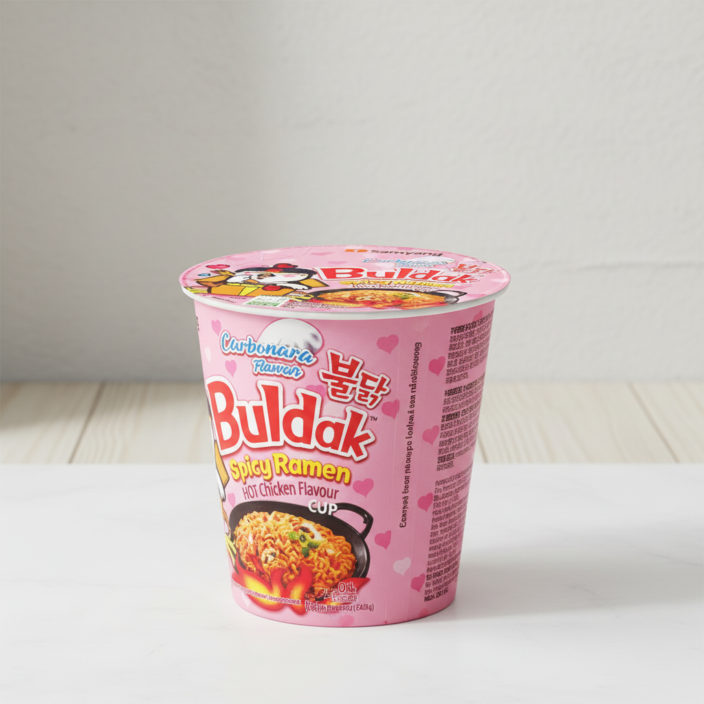 Samyang nouilles instantanées saveur poulet Carbonara épicé, 80 g en bol