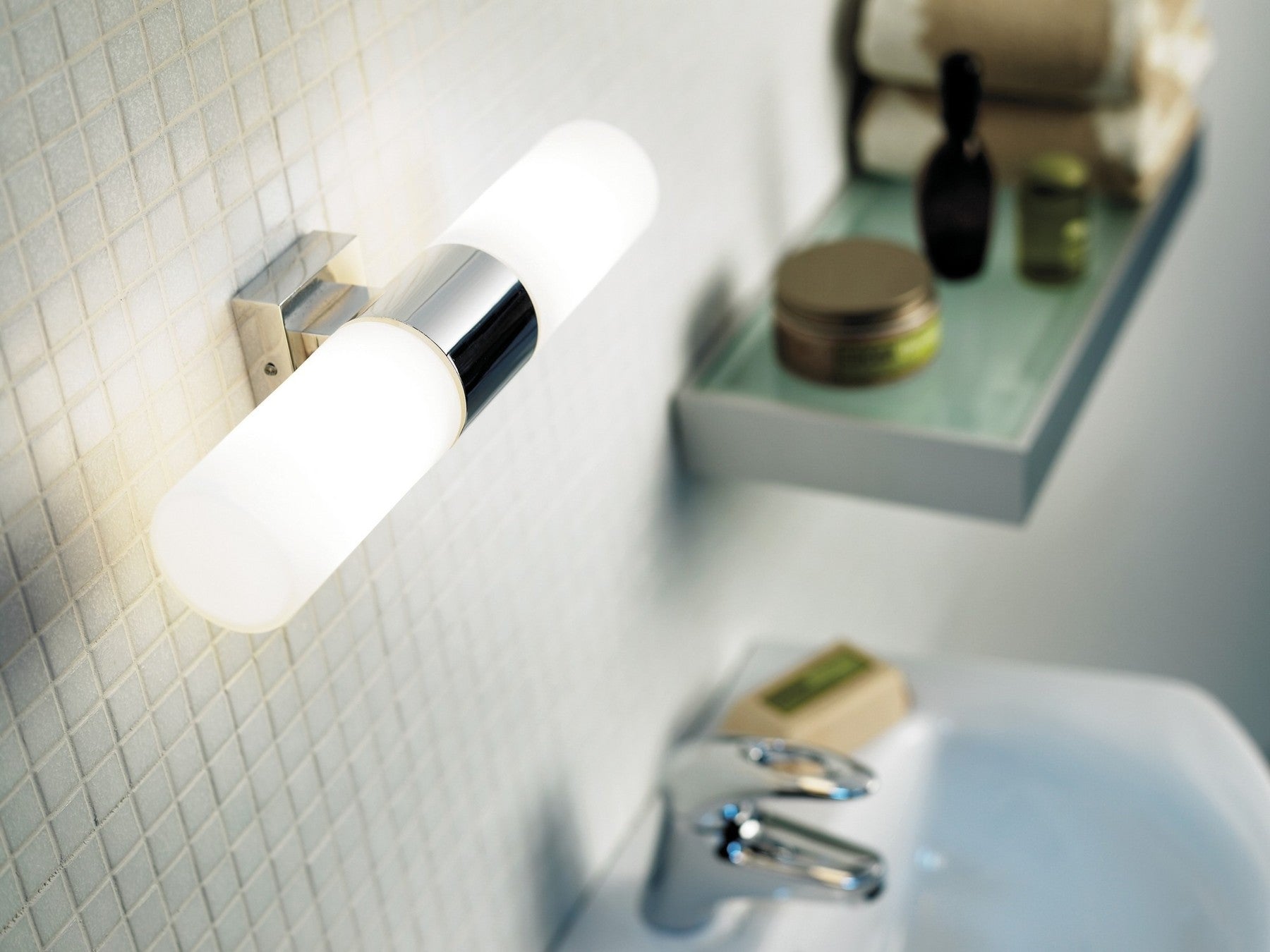 Applique murale TANG Double - E14 verre chromé IP44 Salle de bain - Nordlux, Intérieur