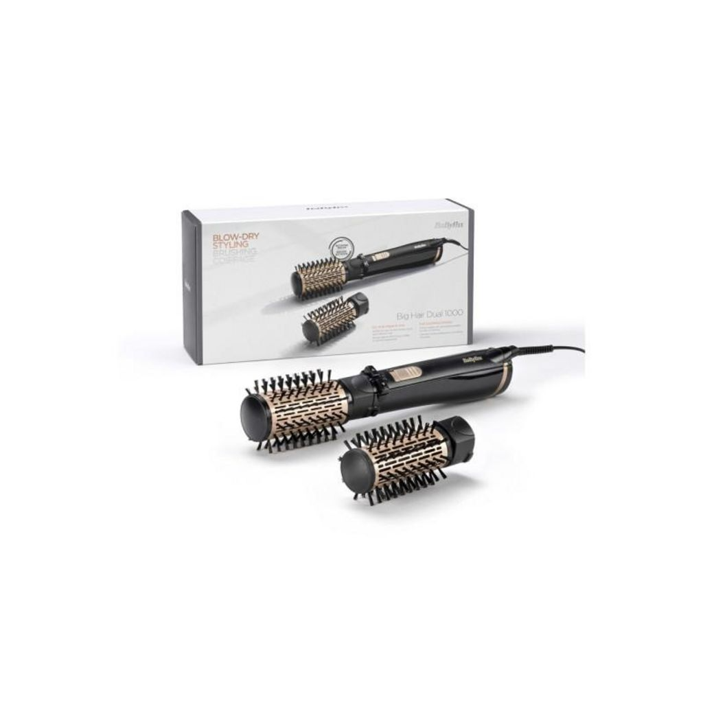 Babyliss Brosse soufflante rotative Big Hair Dual 1000 AS962E, 1000 W, Noir et Rose