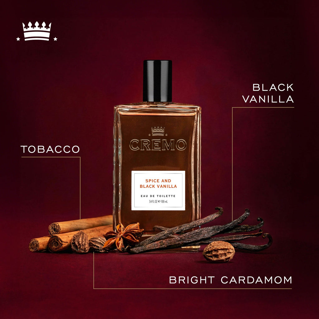 CREMO Épices & Vanille Noire - Eau de Toilette - Parfum Épicé Pour Homme - 100ml