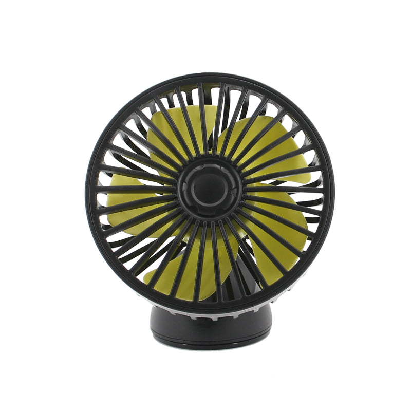 Ventilateur de voiture Hello leiboo rotatif à 360° avec ventouse puissante, alimenté par USB, 5 pales, 3 vitesses réglables, fixation sur tableau de bord ou pare-brise