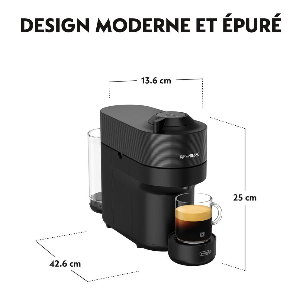 Nespresso Vertuo ENV90.B Vertuo Pop, Machine à café et expresso compacte à dosettes, Machine à dosettes de café pour capsules Vertuo, 0,6 litre - Noir