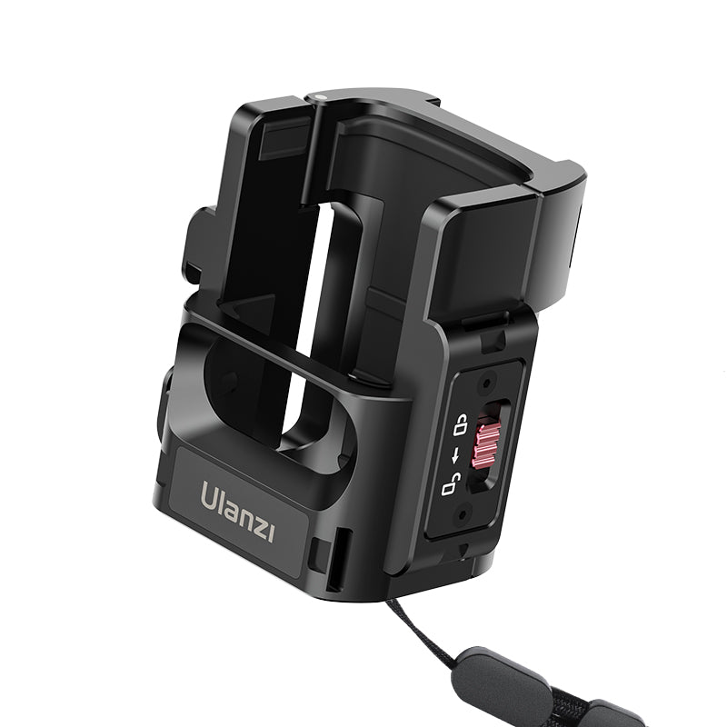 Ulanzi PK-06 Adaptateur d'extension pour DJI Osmo Pocket 3, Cage de protection en aluminium, Support métallique avec trous de vis 1/4 po, Interface pour caméra d'action, Accessoires rapides pour DJI Osmo Pocket 3